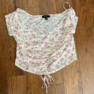 Floral Front Tie Shirt